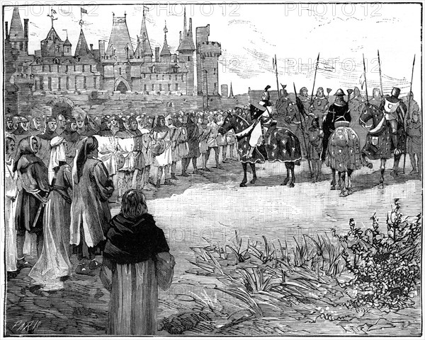 Philip the Fair reviewing five thousand Parisians ready to bear arms, c1285-1314 (1882-1884). Artist: Unknown