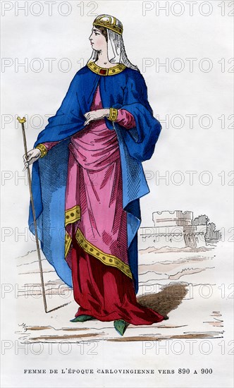 Frankish woman of the time of the Carolingians, 890-900 (1882-1884). Artist: Unknown