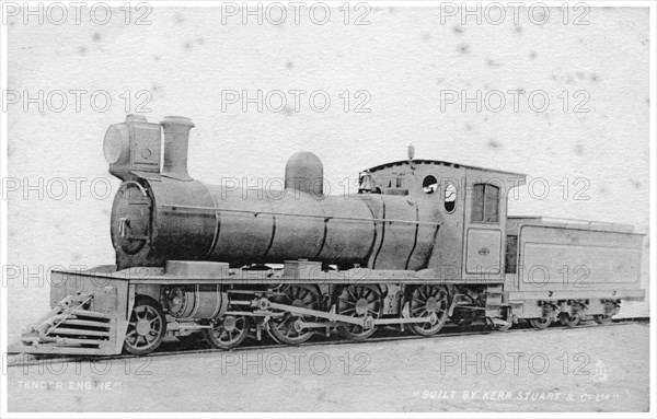 4-6-0 tender engine, steam locomotive built by Kerr, Stuart and Co, early 20th century.Artist: Raphael Tuck