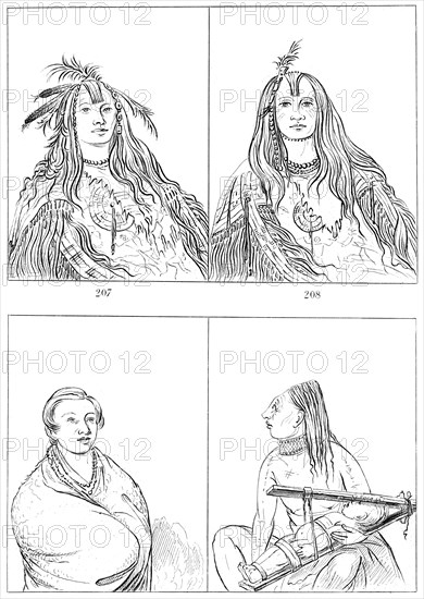 Flatheads, Nez Perces and Chinooks, 1841.Artist: Myers and Co