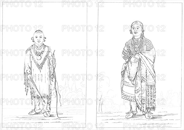 Sac and Fox Indians, 1841.Artist: Myers and Co