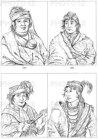Seminole chiefs, Fort Moultrie, South Carolina, 1837-1838 (1841).Artist: Myers and Co