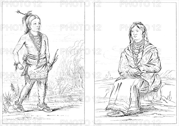 Native Americans, North Western Frontier, 1841.Artist: Myers and Co