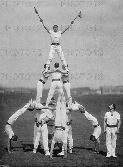 Display by the staff of the Aldershot gymnasium, Hampshire, 1895. Artist: Gregory & Co