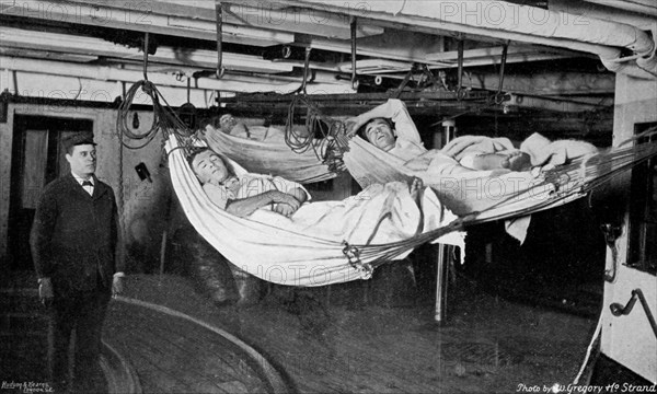 Jack in his 'watch below' on board HMS 'Alexandra', 1896. Artist: W Gregory