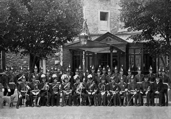 The Duke of Saxe-Coburg and Gotha and the officers of the Plymouth Division, 1896. Artist: Unknown