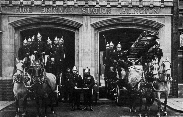 Islington fire brigade, London, 1901 (1951). Artist: Unknown