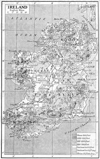Map of Ireland, c1930s. Artist: Unknown
