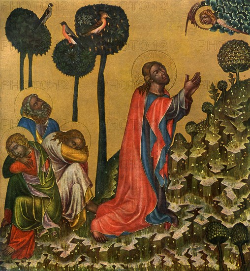 'Jesus in the Olive Grove', c1350 (1955).Artist: Master of the Vyssi Brod Altar