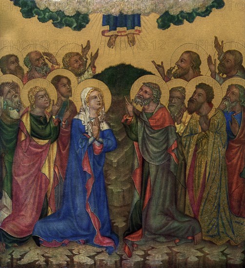 'Ascension', c1350 (1955).Artist: Master of the Vyssi Brod Altar