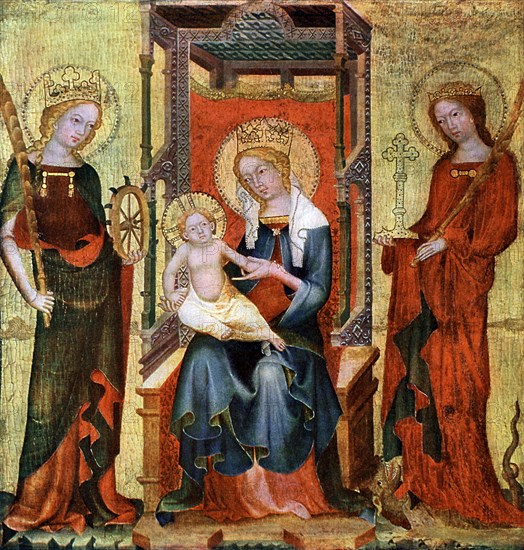 'Madonna Between St Catherine and Margaret', c1360 (1955). Artist: Unknown