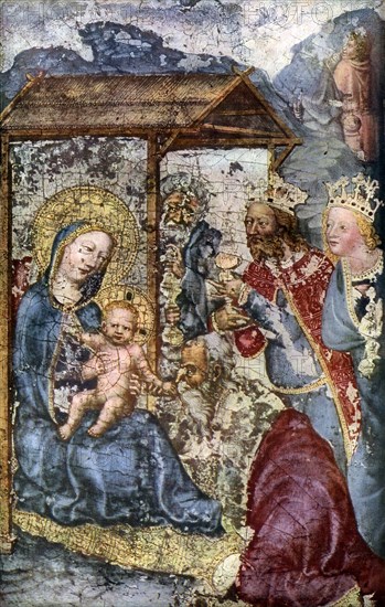 'Adoration of the Three Kings', c1360 (1955). Artist: Unknown