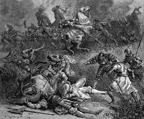 Francis I of France besieging Pavia, Italy, 28th October 1524 (1882-1884).Artist: Frederic Lix