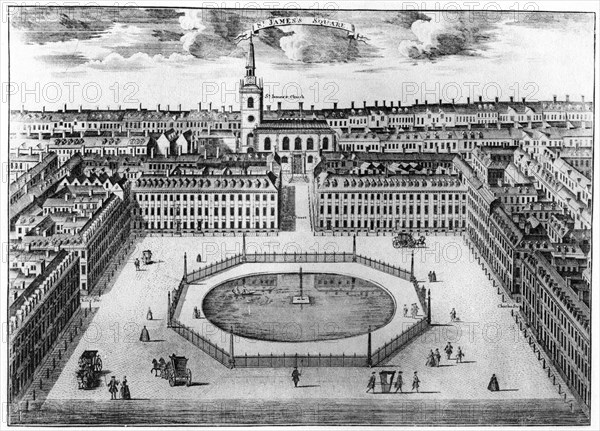 St James's Square, London, 18th century (1907). Artist: Unknown