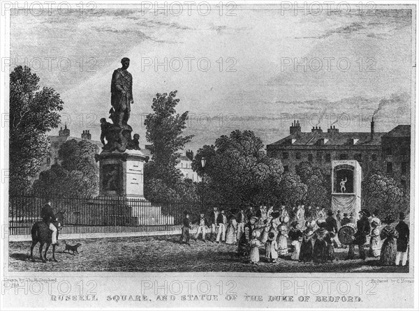 Russell Square And The Statue Of The Duke Of Bedford London 19th