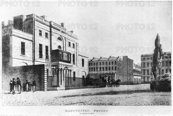 North side, Manchester Square, London, c19th century (1907). Artist: Unknown