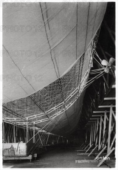 Airship LZ1 'Graf Zeppelin' under construction, 1899 (1933). Artist: Unknown