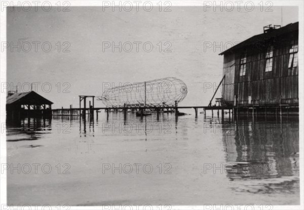 Zeppelin LZ 6 under construction, Germany, 1909 (1933). Artist: Unknown