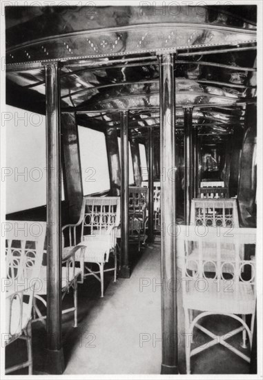 Passenger cabin of Zeppelin LZ7 'Deutschland I', 1909 (1933). Artist: Unknown