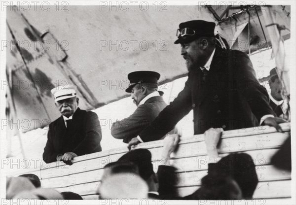 Count Zeppelin and Dr Eckener in a Zeppelin gondola, Schwaben, Germany, c1908-1917 (1933). Artist: Unknown