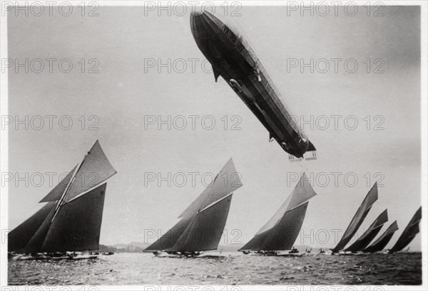 Zeppelin LZ11 'Viktoria Luise' in flight during the Kiel Regatta, Germany, 1912 (1933). Artist: Unknown