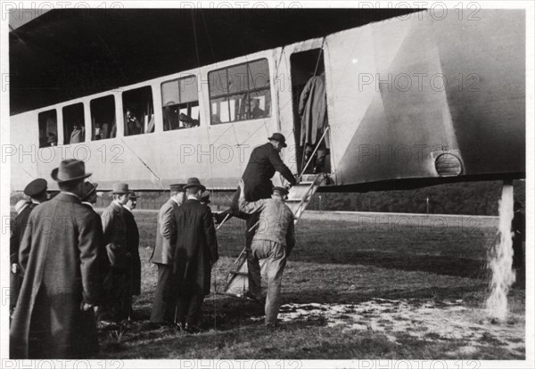 Passengers boarding Zeppelin LZ 11 'Viktoria Luise', c1912-1914 (1933). Artist: Unknown