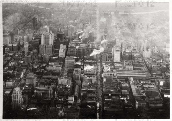 Aerial view of Philadelphia, Pennsylvania, USA, from a Zeppelin, 1928 (1933). Artist: Unknown