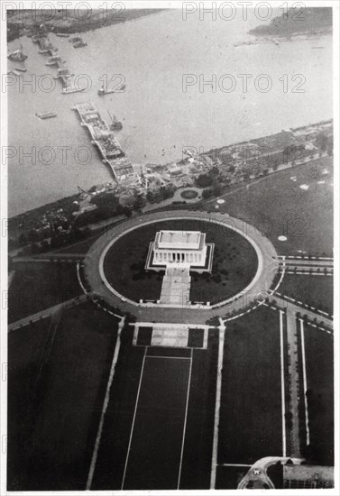Aerial view of the Lincoln Memorial, Washington DC, USA, from a Zeppelin, 1928 (1933). Artist: Unknown