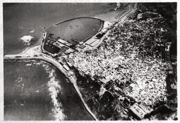 Aerial view of Tangier, Morocco, from a Zeppelin, 1930 (1933). Artist: Unknown