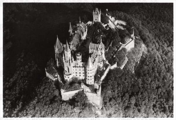 Aerial view of Hohenzollern Castle, Baden-Wurttemberg, Germany, from a Zeppelin, c1931 (1933). Artist: Unknown