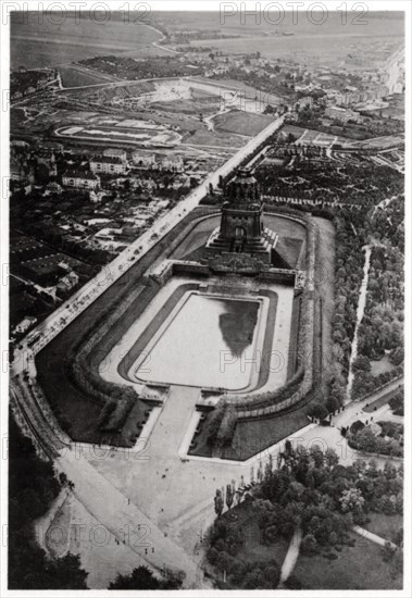 Aerial view of Volkerschlachtdenkmal, Leipzig, Germany, from a Zeppelin, c1931 (1933). Artist: Unknown