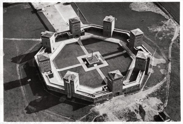 Aerial view of the Tannenberg Memorial, near Olsztynek, Poland, from a Zeppelin, c1931 (1933). Artist: Unknown