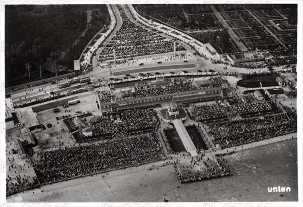 Aerial view of Berlin Tempelhof airport, Germany, from a Zeppelin, c1931 (1933). Artist: Unknown