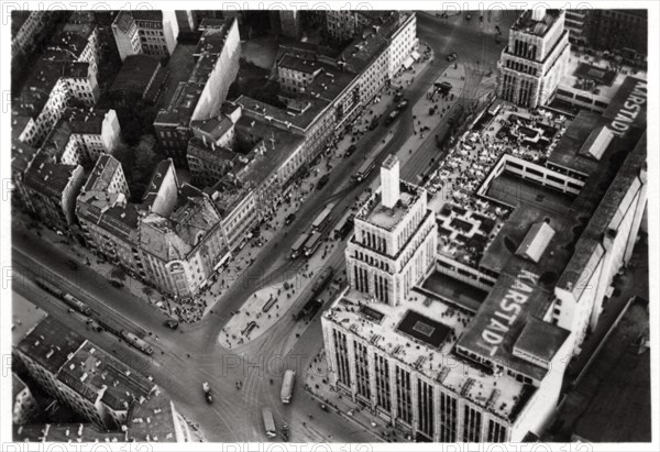 Aerial view of Hermannplatz, Berlin Neukoelln, Germany, from a Zeppelin, c1931 (1933). Artist: Unknown