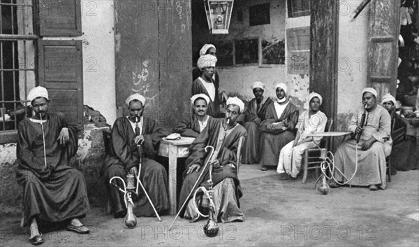 Arab cafe at Esna, south of Luxor, Egypt, c1922. Artist: Donald McLeish