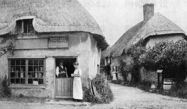 Family grocer, corner of Bradford Peverell, Wessex, c1922. Artist: Unknown