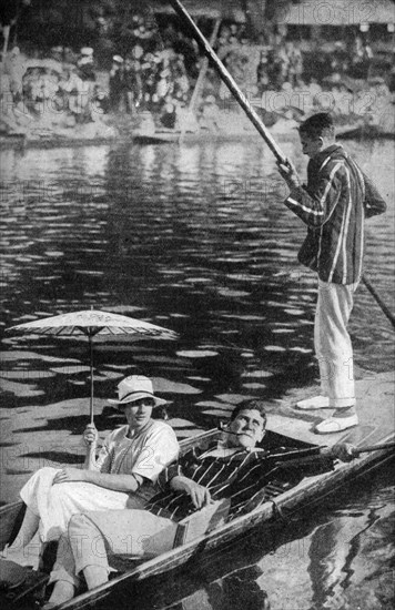 Punting on the Thames, c1922. Artist: Unknown