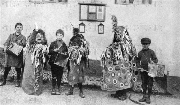 'Hobby-horse', May Day ceremonies, Somerset, c1922. Artist: Unknown