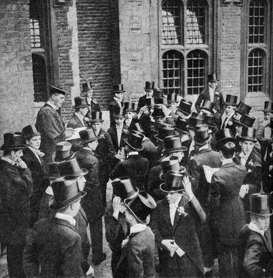 Roll call of Etonians on the 4th June, Berkshire, c1922. Artist: Unknown