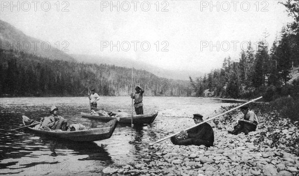 Banks of the Yenisei river, Siberia, USSR, c1923. Artist: D Carruthers