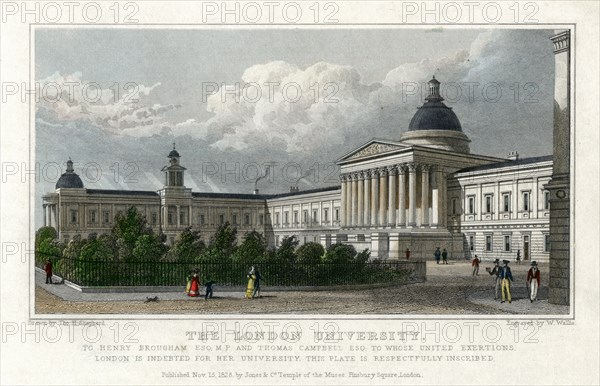 'The London University', 1828. Artist: W Wallis
