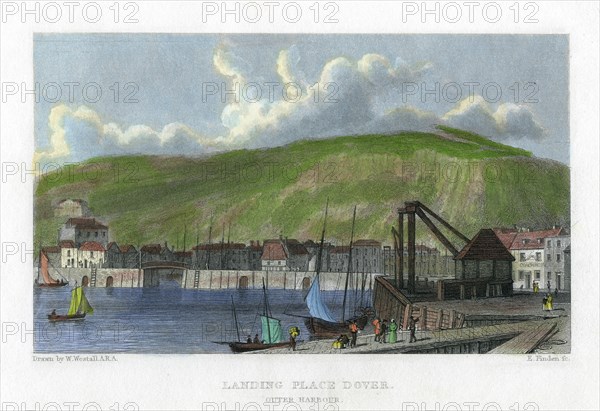 Landing place, outer harbour, Dover, Kent, 19th century.Artist: E Finden