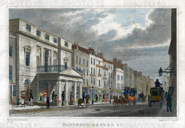 Pantheon, Oxford Street, London, early 19th century.Artist: J Hinchcliff