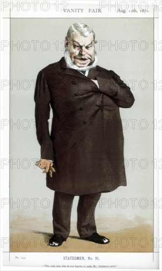 'The only man who is ever known to make Mr Gladstone smile', 1871. Artist: Coide