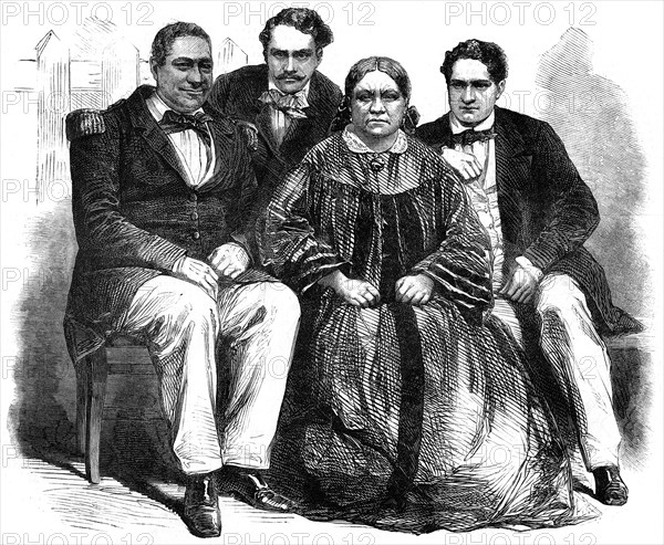 The Royal Family of Tahiti, 1864. Artist: Unknown