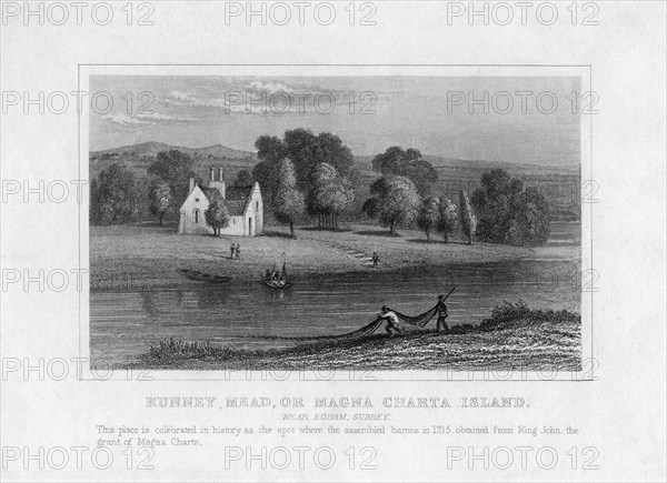 'Runney Mead or Magna Charta Island, near Egham, Surrey', 19th century. Artist: Unknown