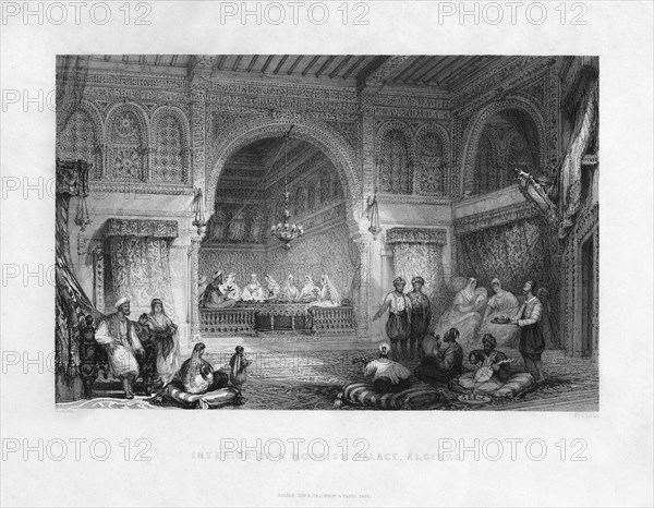 'Interior of a Moorish Palace, Algiers', Algeria, 1839. Artist: E Challis