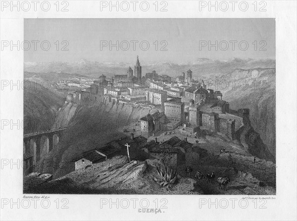 Cuenca, Spain, 19th century.Artist: Rouargue Brothers