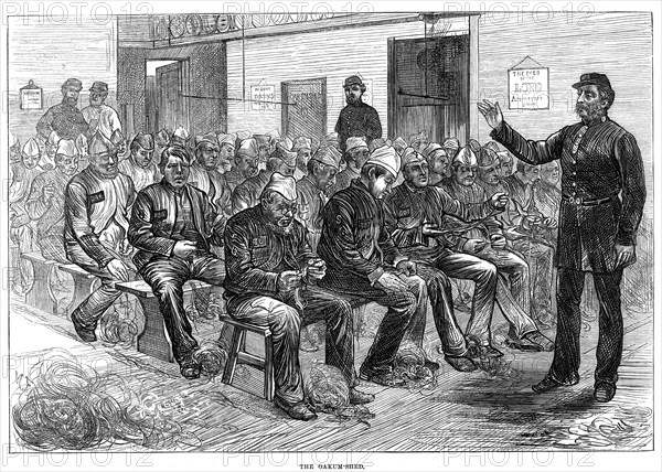 The oakum-shed, Clerkenwell Prison, London, 1874. Artist: Unknown