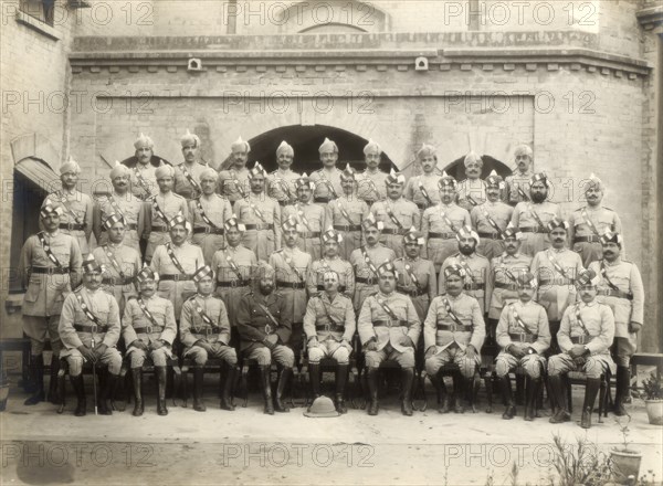 Shahpur district police officers group, India, 1937-1938. Artist: Mool Chand & Son